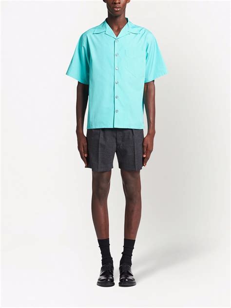 prada women's button down shirt|prada short sleeve button up.